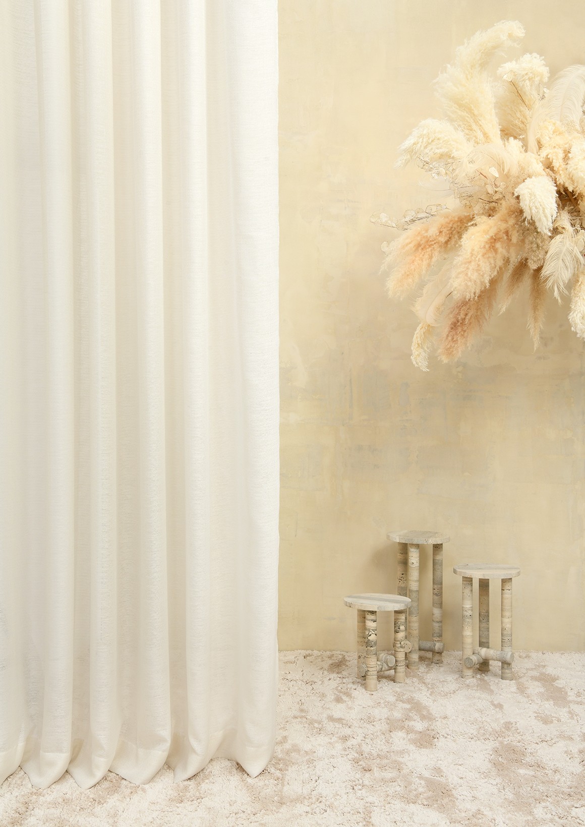 Guéridon "Océan travertine", Clément Brazille