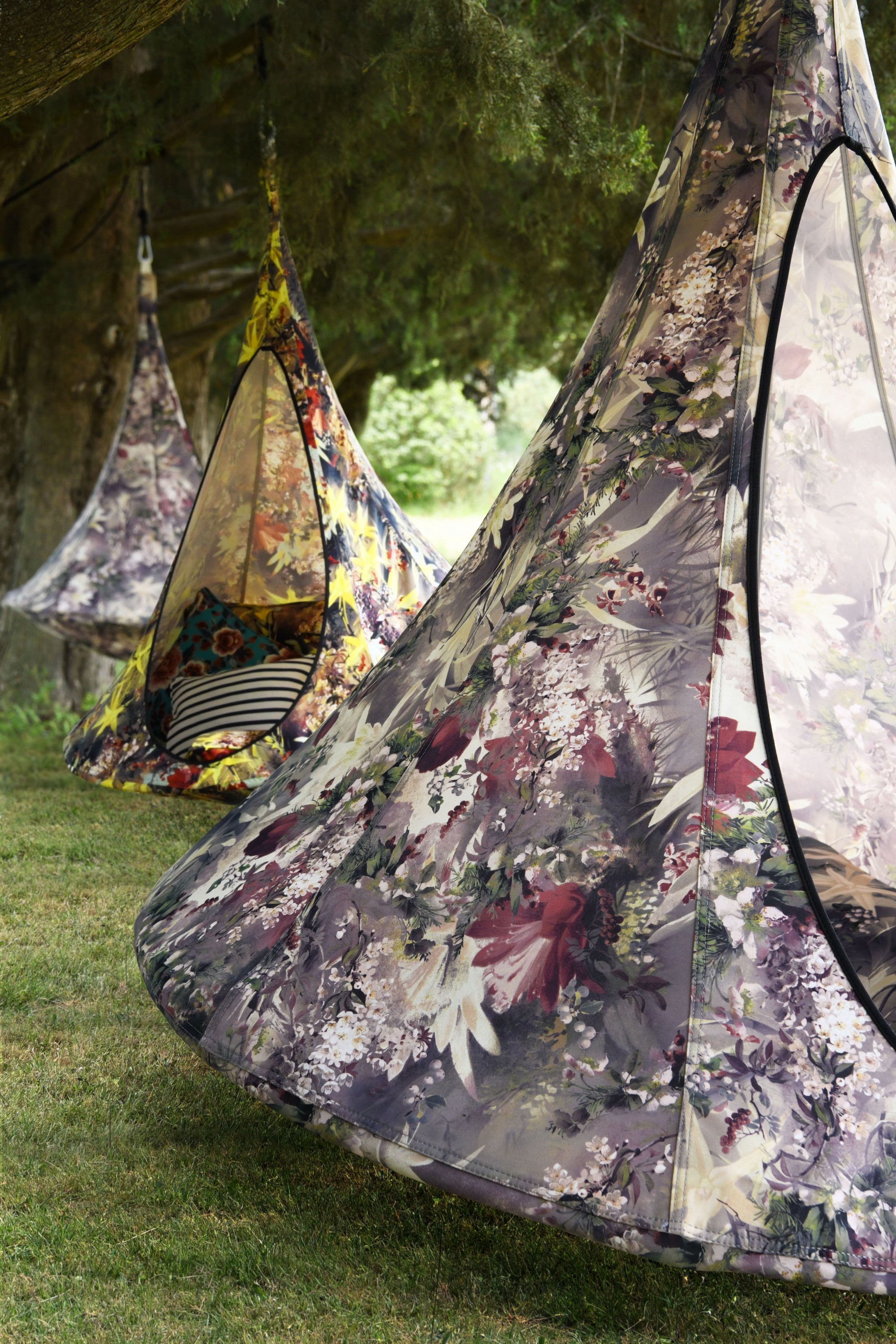 TENTES Cacoon, tissu col. Mordoré, Pastel Flower Power,